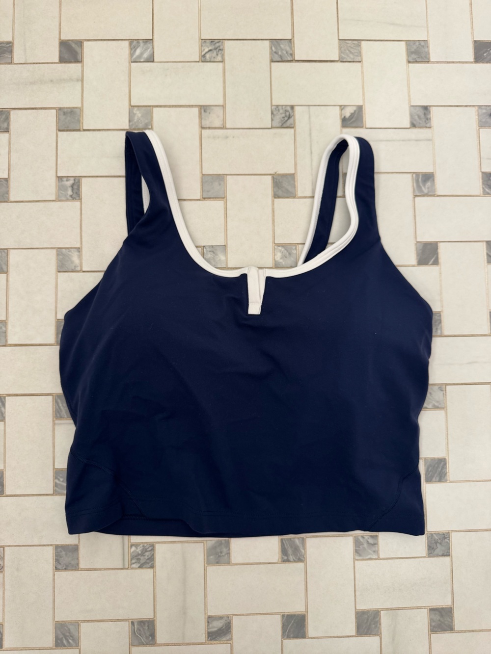 lululemon athletica Navy Blue and White Align Tank Top
